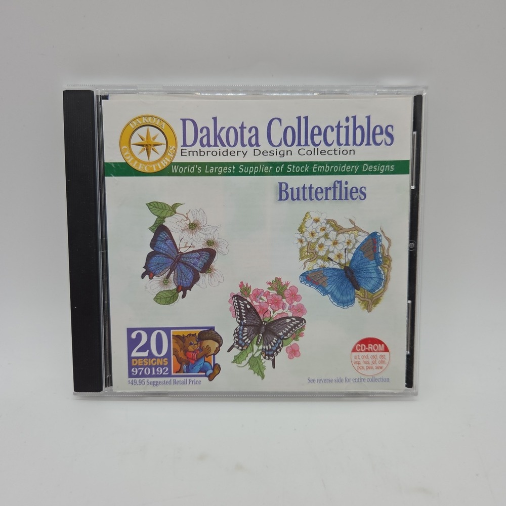 Dakota Collectibles Butterflies Embroidery Design CD-ROM 20 Designs 970192